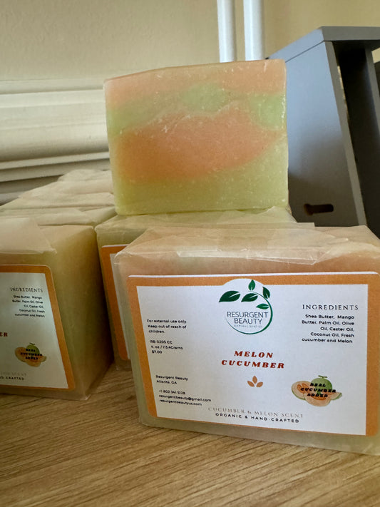 Melon Cucumber Soap ( with real cucumber and Melon)