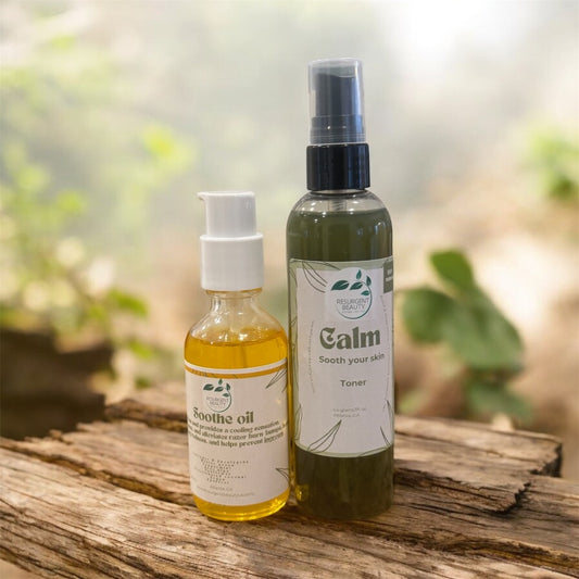 Shaving duo- Soothe  Oil & Calm Toner - With all Natural Ingredients.